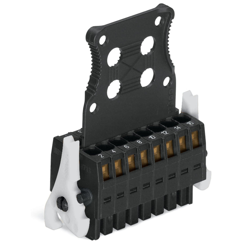 WAGO - Ein- und mehrpolige Klemmenleiste 1-LeiterFederleiste2reihig 713-1118/037-9037/03 CAGECLAMP 1,5mm²,sw − 20 Stück