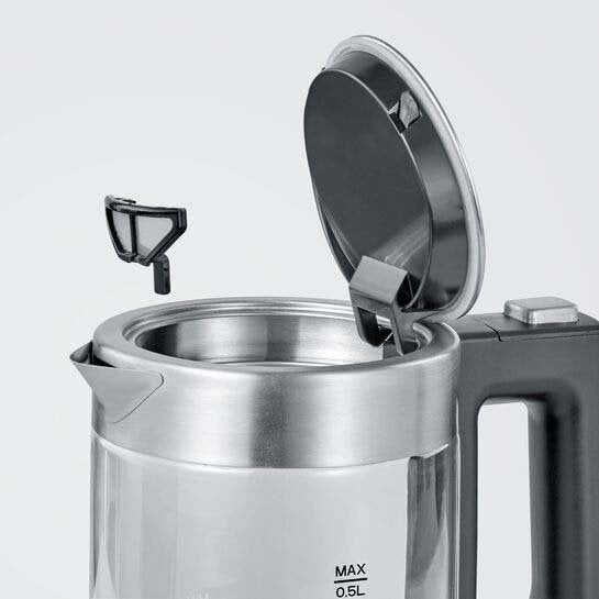 Severin - Wasserkocher Mini-Glas-Wasserkocher WK 3472 eds-geb/sw 0,5L,1100W