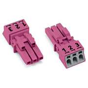 WAGO - Steckverbinder für steckbare Gebäudeinstallation Buchse 3-polig 890-283 Kod. B,pink − 50 Stück