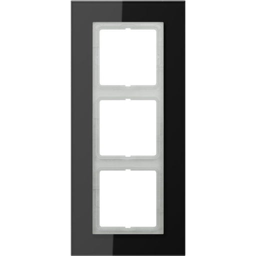 Jung - Abdeckrahmen Glasrahmen 3-fach sw LSP 983 GL SW waage/senkrecht − 1 Stück by Jung
