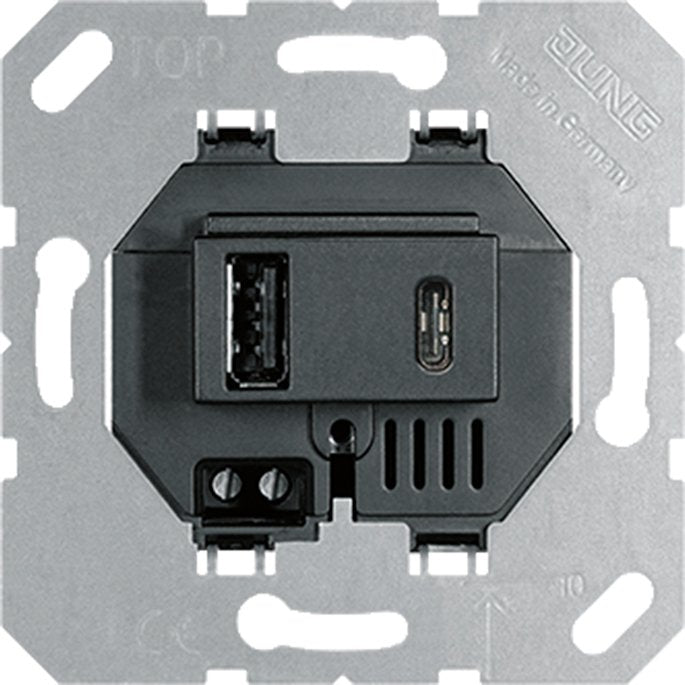 Jung - USB-Spannungsversorgung USB-Ladegerät USB 15 CA SW − 1 Stück