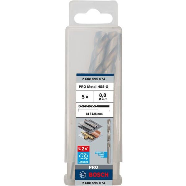Bosch - Bohrer PRO Metal HSS-G 2608595074 Spiralbohrer 8,8 x