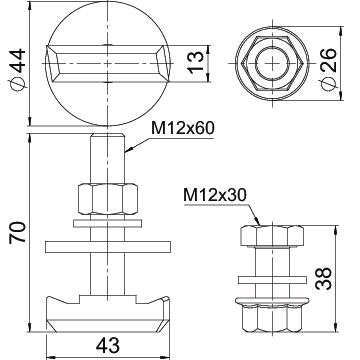 OBO Bettermann - Maschinenschraube/Bolzen Schraubenset für Lochband SVLB für Freiflächensyste