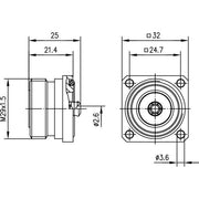 Telegärtner - Koax-Steckverbinder 7-16-Gerätebuchse 100024495 50Ohm m.Lötanschl