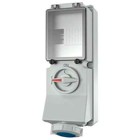 Mennekes - CEE-Steckdose abschaltbar, abgesichert (IEC 60309) Wanddose DUO 7050 16A,3p,6h,230V,IP67