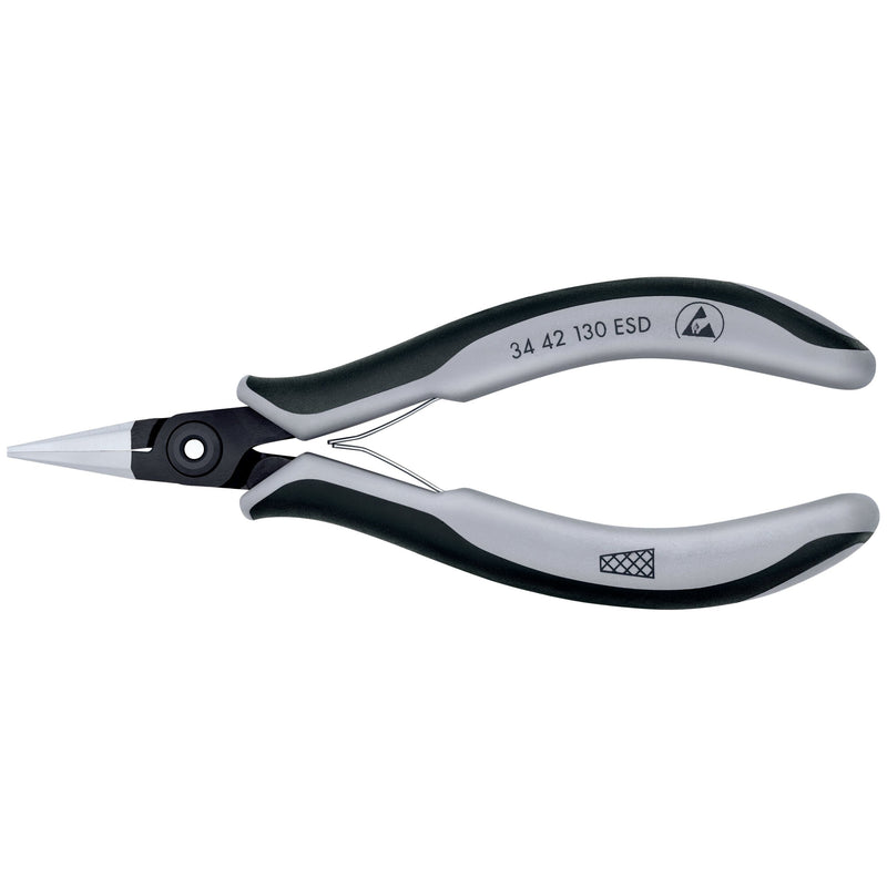 Knipex - Flachzange Präz.-Elektron.-Greifzange 34 42 130 ESD 130mm