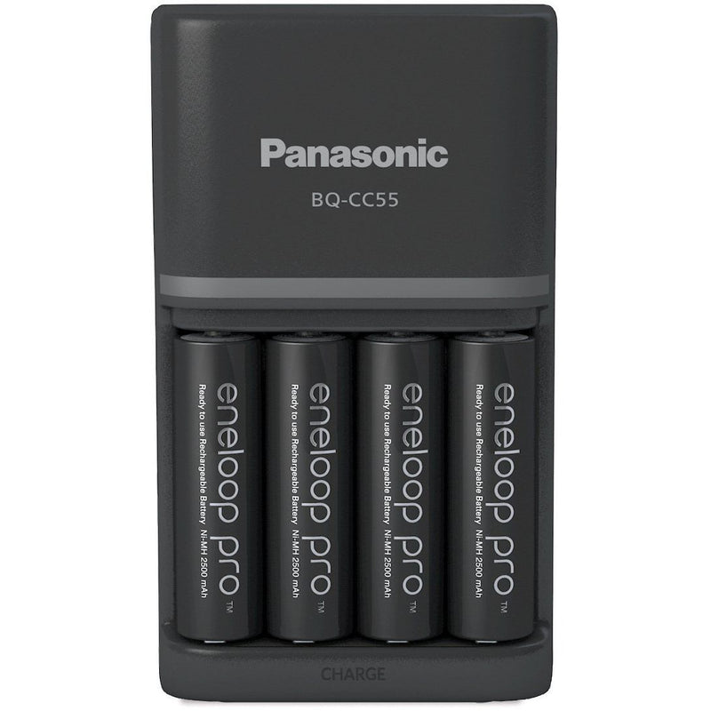 Hückmann - Universal-Ladegerät Ladegerät BQ-CC55 eneloop K-KJ55HCD40E inkl. 4xAA 2500mAh