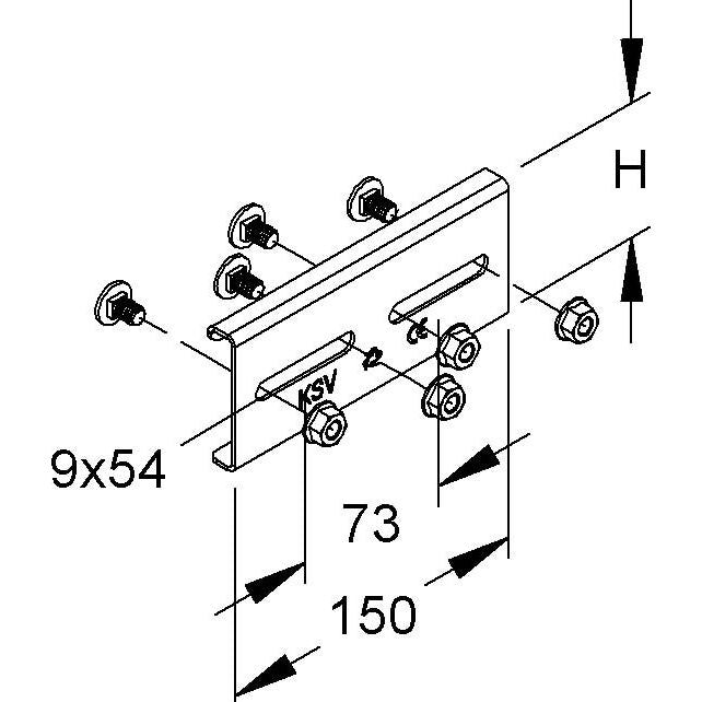 Niedax - Verbinder für Kabeltragsystem Längsverbinder KLVB 60/4