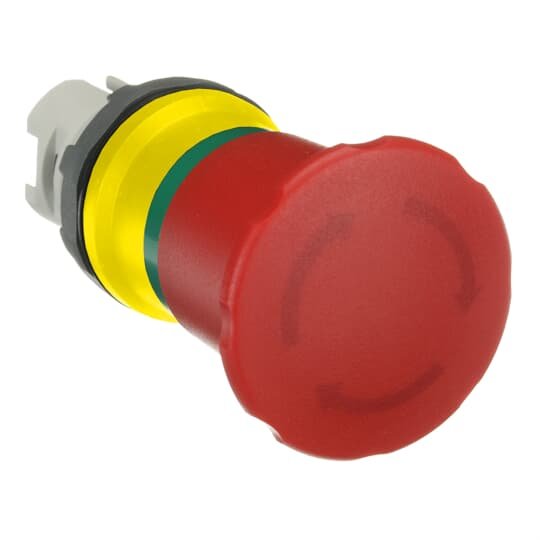 ABB Stotz S&J - Frontelement für Drucktaster Not-Aus-Taster-Vorsatz MPET4-10R rot