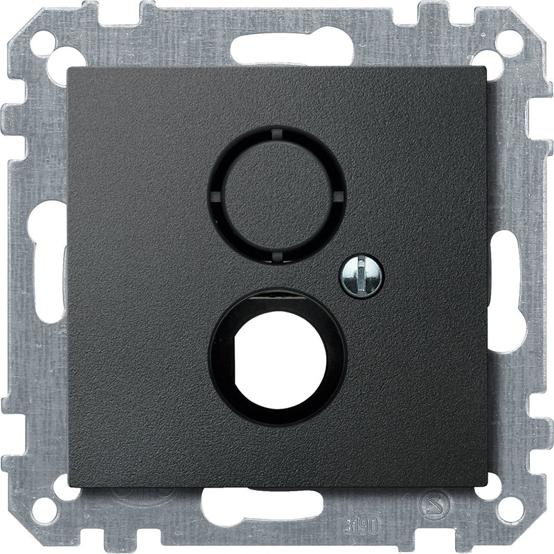 Merten - Einsatz/Abdeckung für Kommunikationstechnik Zentralplatte anth 468514 für BNC/TNC-Buchse