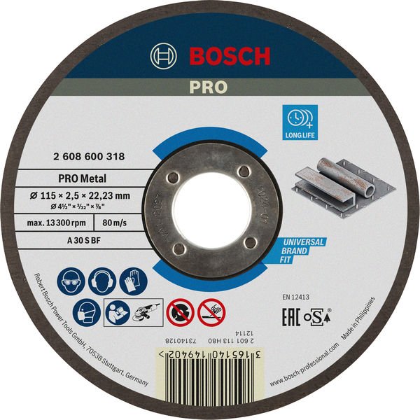Bosch - Trenn-/Schleifscheibe PRO Metal Trennscheibe, 2608600318 115 x 2.5 x 22.23 mm − 25 Stück