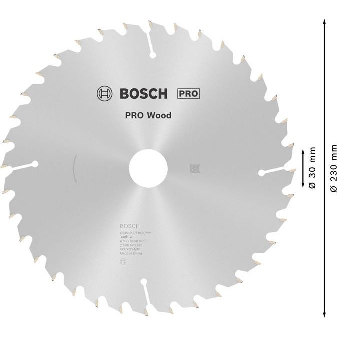 Bosch - Kreissägeblatt PRO Wood Kreissägeblatt, 2608640628 230 x 2,8 x 30 mm