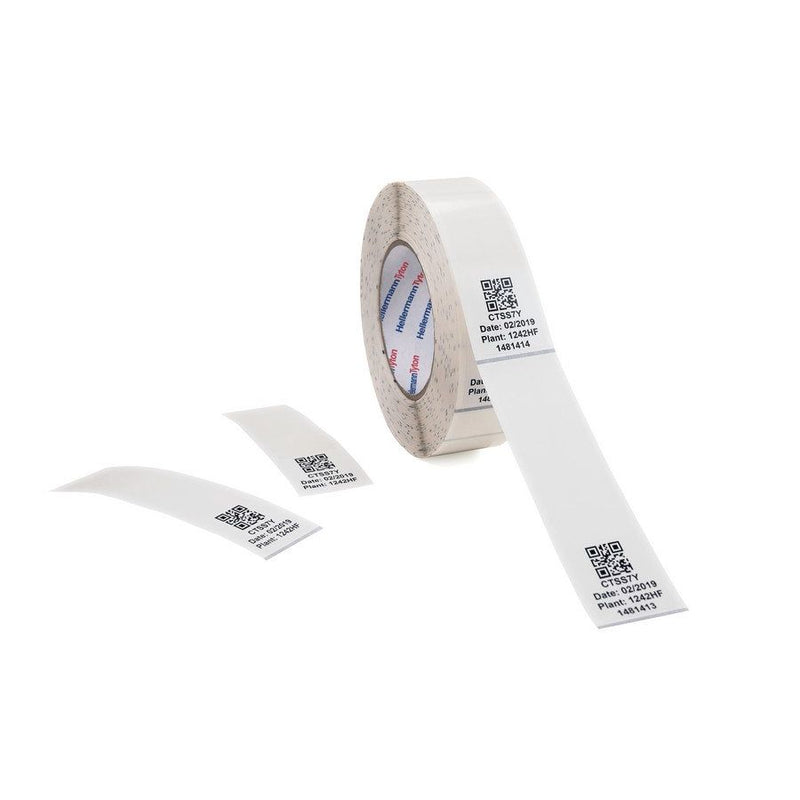 HellermannTyton - Kabelmarkierungssystem Etiketten selbstlamin. 596-01903(400) transparent/weiß − 400 Stück