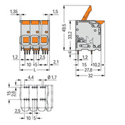 WAGO GmbH & Co. KG - Leiterplattenklemme Leiterplattenklemme 2616-1106 16mm²,gr − 20 Stück