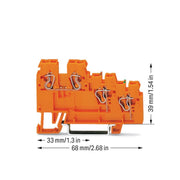 WAGO - Initiator/Aktor-Reihenklemme Einspeiseklemme 270-586 3-Leiter-Aktoren − 10 Stück