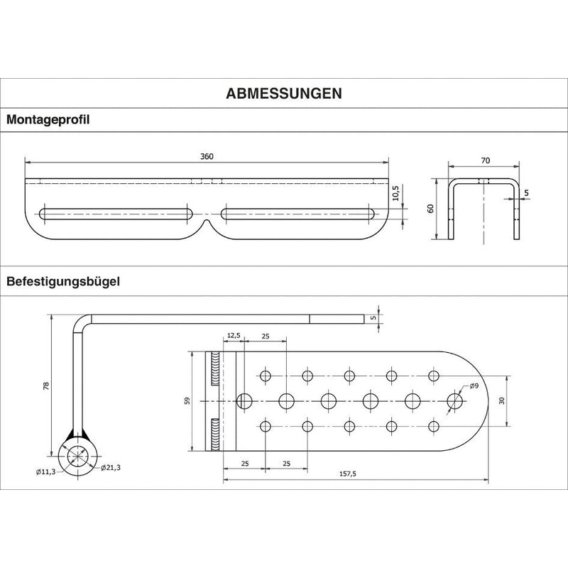 Scharnberger+Hasenbein - Mechanisches Zubehör/Ersatzteile für Leuchten Eckhalter 360mm 39474