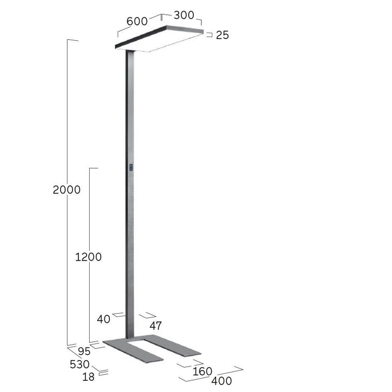 Lightnet - Stehleuchte LED-Stehleuchte CF2AEM-840H-L600-U-A 4000K, silber  − 1 Stück