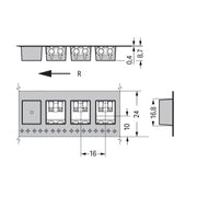 WAGO - Ein- und mehrpolige Klemmenleiste THR-Leiterplattenklemme 2061-1602/998-404 Drücker,1,5 mm²,weiß − 4320 Stück