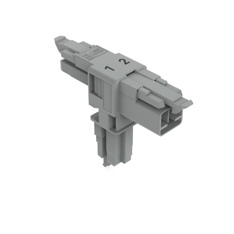WAGO - Kompaktverteiler für steckbare Gebäudeinstallation T-Verteiler 2-polig 890-1701 Kod. B,grau − 25 Stück