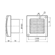 Maico - Kleinraumventilator Ventilator,Verzög.Schalter ECA 120 VZ 19W,170cbm/h,IP45