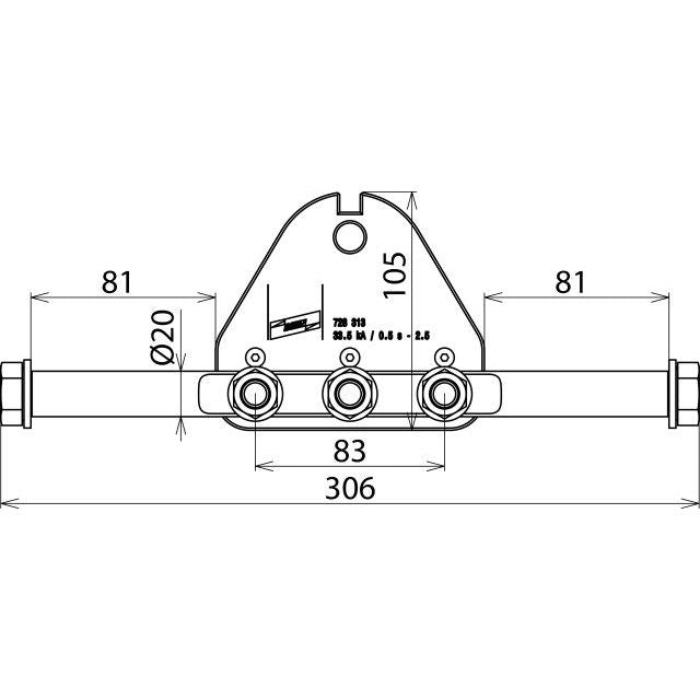 DEHN - Zubehör/Ersatzteile für Erdung und Blitzschutz Phasenanschlussplatte PAP 3 M12 SSM B13 RB 3-polig m. B 13mm