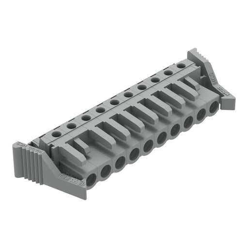 WAGO - Leiterplattensteckverbinder THT-Federleiste abgewink. 232-240/039-000 Rastermaß 5mm,grau − 25 Stück
