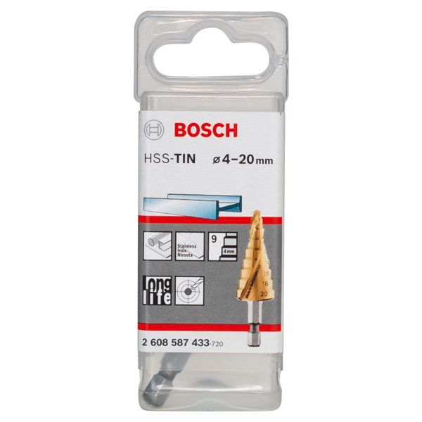 Bosch - Stufenbohrer HSS-TiN, 4 - 2608587433 20 mm 1/4-Zoll 70,5