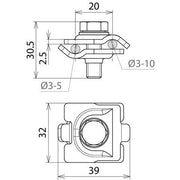 DEHN - Verbinder für Blitzschutz MMV-Klemme MMVK35810SKM8X30STBL m. Sechskantschraube