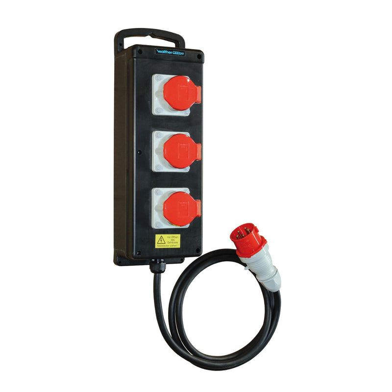 Walther Werke - CEE-Steckdosen-Kombination (IEC 60309) Steckdosenleiste 6410301 Tragb.Vollgummi 16A