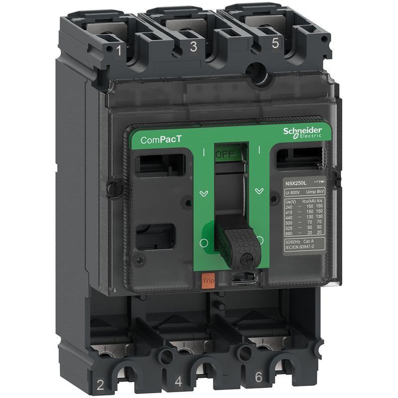 Schneider Electric - Leistungsschalter für Trafo-, Generator- und Anlagenschutz Kompaktleistungsschalter C10F3 ComPacT NSX100F Grun