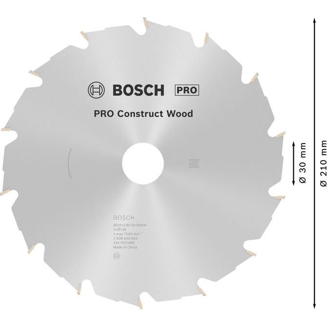 Bosch - Kreissägeblatt PRO Construct Wood 2608640634 Kreissägeblatt 210 x