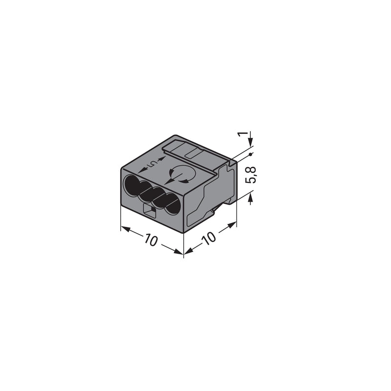 WAGO - Steckklemme Verbindungsdosenklemme 243-204 dgr 4x0,6-0,8mm − 100 Stück