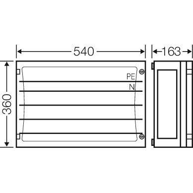 Hensel - Sammelschienengehäuse FP 3402 540x360mm 250A 5p