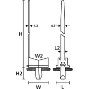 HellermannTyton - Befestigungssockel und -element für Kabelbinder Keilsockel TY5K5 PA66HS NA 100 18x17,8mm − 100 Stück
