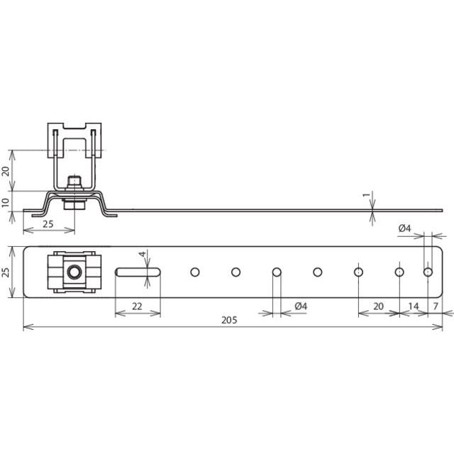 DEHN - Dachleitungshalter für Blitzschutz Dachleitungshalter DLHDG8H20L205V2AAL DEHNgrip NIRO/Al