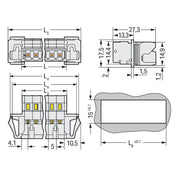 WAGO - Kabelsteckverbinder für Leiterplattensteckverbinder 1-Leiter-Stiftleiste 721-610/114-000 CAGECLAMP,2,5mm²,lgr − 25 Stück
