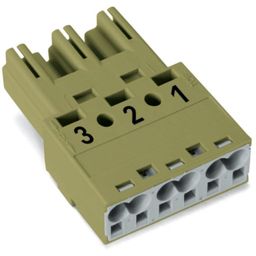 WAGO - Steckverbinder für steckbare Gebäudeinstallation Stecker 3-polig 770-273 Kod. B,hellgrün − 100 Stück