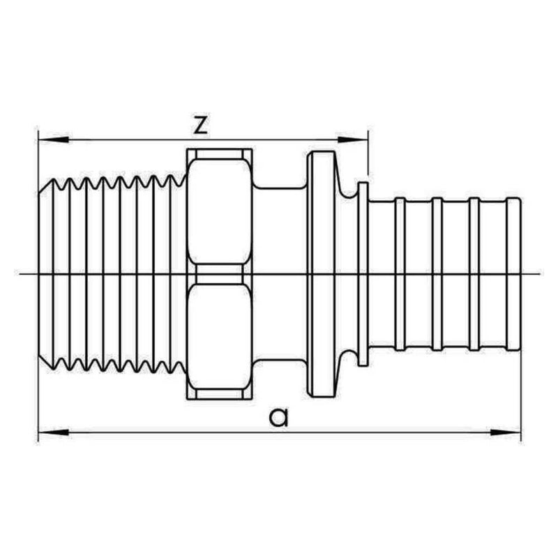 REHAU Automotive - Fitting mit 2 Anschlüssen Übergang 12588171002 17x2,0 - R1/2 − 10 Stück