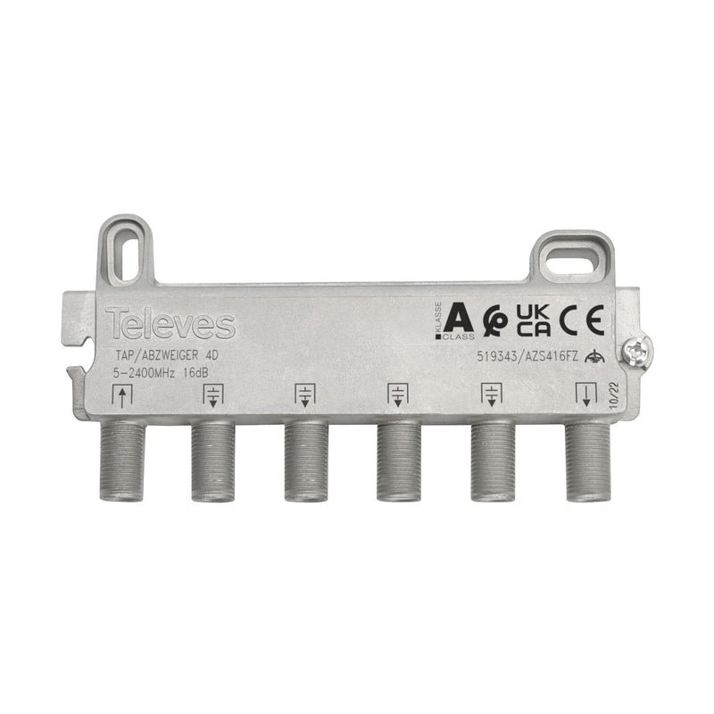 Televes - Abzweiger und Verteiler Abzweiger 4f. AZS412FZ 6dB, 5-2400 MHz