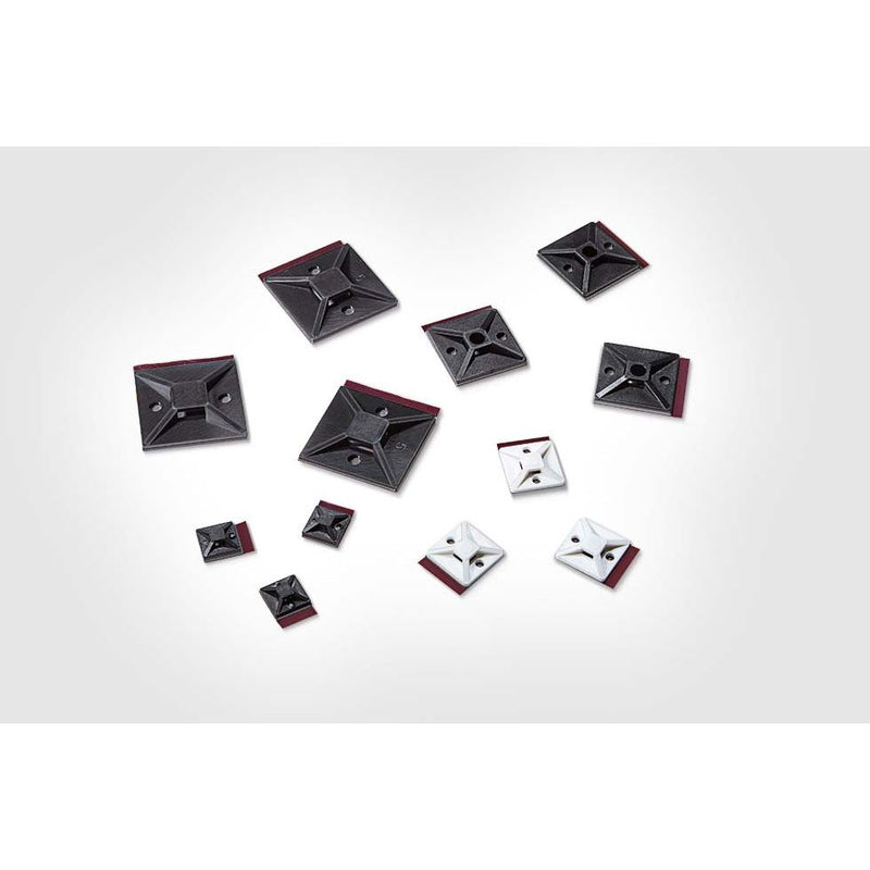 HellermannTyton - Befestigungssockel und -element für Kabelbinder Klebesockel MB5APT-A-PA66-BK 38x38mm sw − 100 Stück