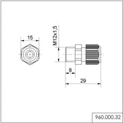 Werma - Kabelverschraubung 96000032 M12 x 1,5mm