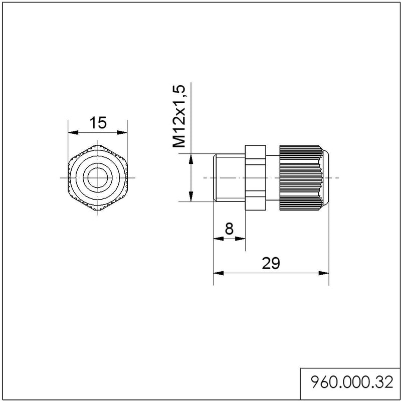 Werma - Kabelverschraubung 96000032 M12 x 1,5mm