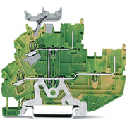 WAGO - Schutzleiter-Reihenklemme 2Leiter/2PinDoppelstockkl. 2022-2237 2,5mm²,grün-gelb − 50 Stück