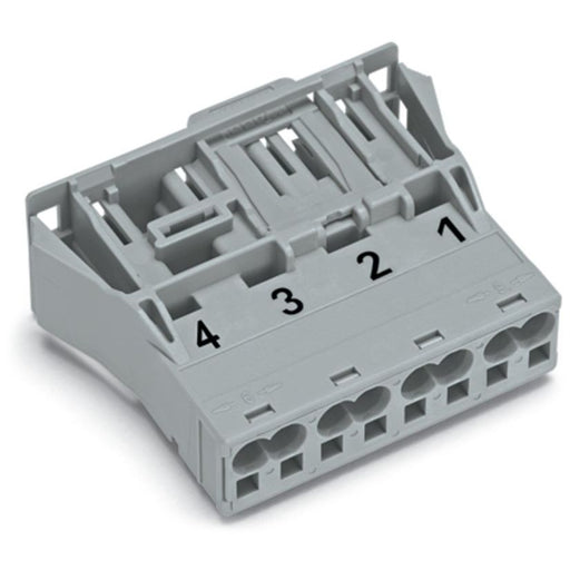 WAGO - Geräteanschluss für steckbare Gebäudeinstallation Snap-In-Stecker 770-754 4-polig,Kod. B,grau − 100 Stück