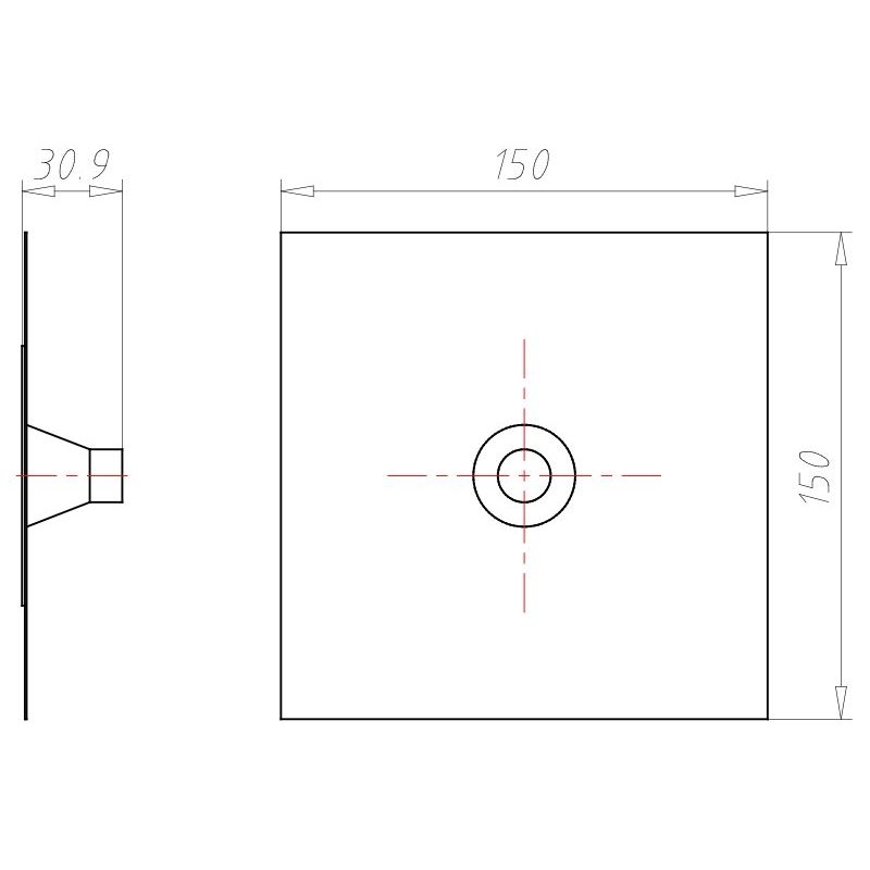 Kaiser - Zubehör/Ersatzteile für Dose/Gehäuse für Montage in der Wand/Decke Rohrmanschette 9079-48 D15-22 mm Alu-Butyl