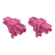 WAGO - Kompaktverteiler für steckbare Gebäudeinstallation T-Verteiler 2-polig 770-1603 Kod. B,pink − 50 Stück