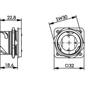 Telegärtner - Zubehör/Ersatzteile für modulares Anschlusssystem STX V1 Flansch 100022891 Metall