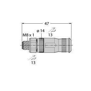 Turck - Rundsteckverbinder, feldkonfektionierbar (Industriesteckverbinder) Steckverbinder FW-M8ST4-G #6935010 konfektionierbar  − 1 Stück