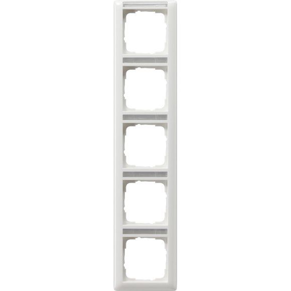 Gira - Abdeckrahmen 5-f.rw gl 111503 schriftf. senkr