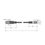 Turck - Rundsteckverbinder, feldkonfektionierbar (Industriesteckverbinder) Verbindungsleitung RSSD-PSGS4M-4414-2M